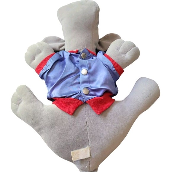 Tonka 1985 Gray Pound Puppy Plush Blue Button Jacket Cute Stuffed Animal  ~8" - Picture 3 of 3